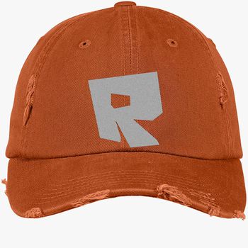 Roblox Logo Distressed Cotton Twill Cap Embroidered Hatsline Com - roblox logo in black and orange