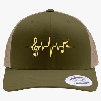 Musical Music Logo Retro Trucker Hat Embroidered Hatsline Com