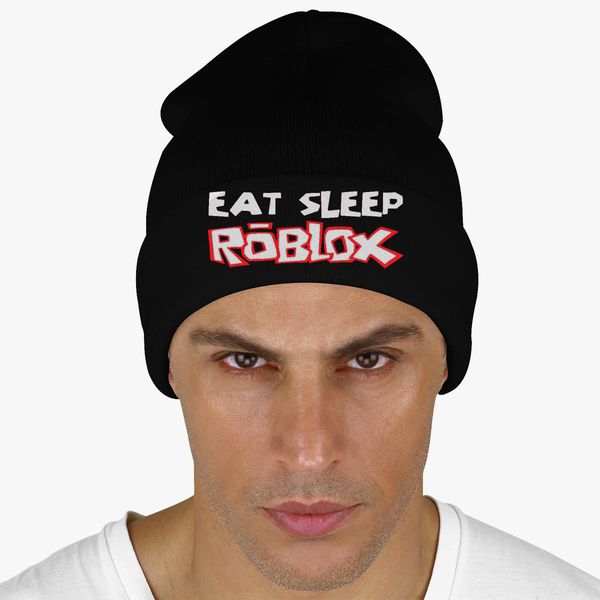Eat Sleep Roblox Knit Cap Embroidered Hatsline Com - roblox black hoodie hat