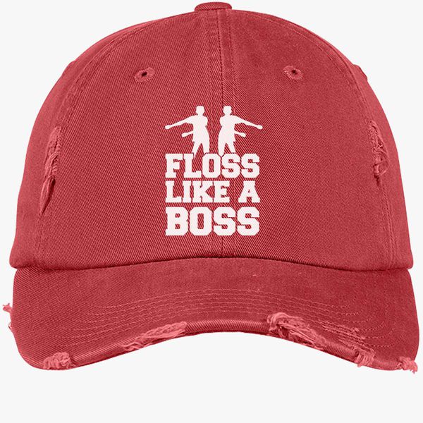 Floss Dance Like A Boss Distressed Cotton Twill Cap |