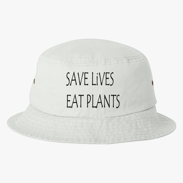 Save Lives Eat Plants Bucket Hat Embroidered Hatsline Com - eat sleep roblox baseball cap embroidered hatslinecom